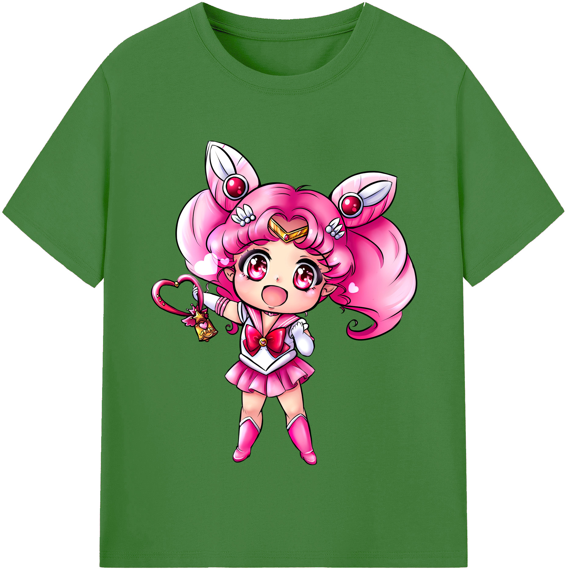 （画像用） 美少女戦士セーラームーン ちびうさ Sailor Moon Chibiusa Tsukino Usagi Small Lady Serenity レディースカジュアルプリントTシャツ（綿100％）